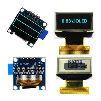 0.83 colių 4PIN/28PIN SPI Mėlyna/Balta OLED Ekrano Modulis SSD1306 Ratai IC 96*39 I2C Sąsaja