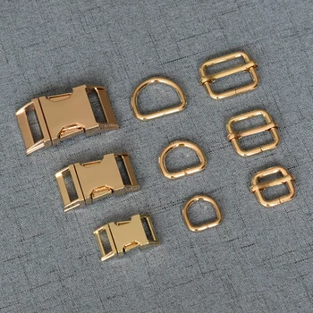 100 Rinkinių 15mm 20mm 25mm Aukso Metalo Reguliuoti Sklendėmis D Žiedas Užsegimas Nustatyti Didmeninės Priedą 