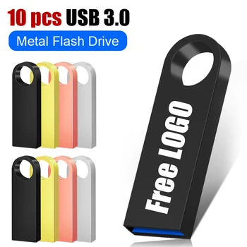 10vnt usb flash drive 3.0 64GB 32GB 16GB pen ratai pendrive флешка vandeniui sidabro u disko memoria cel usb atmintinė dovanų nemokamai Logotipas