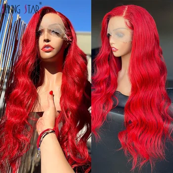 13X4 Kūno Banga Raudoni Nėriniai Priekiniai Žmogaus Plaukų Perukai Bordo 99J Spalvos Nėriniai Priekinės Perukas Remy Human Hair Prieš Nupeštos Moterų 180%