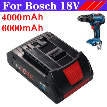 18V 6000mAh Li-Ion Baterija Bosch Procore BAT609 BAT610G BAT618 Max Bevieliuose Elektros įrankiuose, Gręžimo Įrankis Suderinamas su GBA GBH GSR GSB