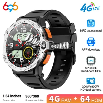 2023 Naujas 4G Vaizdo Ryšio Smart Watch Vyrų 800mAh Baterija 4GB RAM 64GB ROM Dual Camera GPS WiFi SIM Kortelės Smartwatch Sporto Treniruoklių
