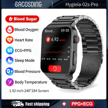 2023 Naujas Kraujo Gliukozės Smart Žiūrėti EKG+PPG Kraujo Spaudimą, Stebėti Sveikatos Laikrodžiai IP68 Vandeniui Smartwatch Kraujo gliukozės laikrodis