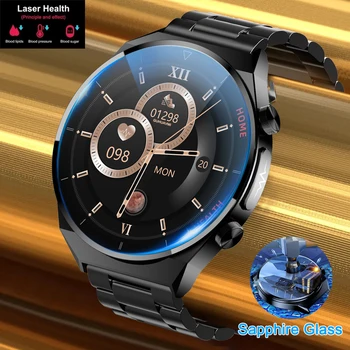 2023 Naujas Safyro Stiklas Komercinius Reikalus, Smart Watch Vyrų 1.39 colio 360*360 AMOLED Ekranas Tikslius Kraujo Cukraus Smartwatch Laikrodį