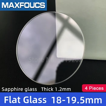 4pcs 18mm 18,5 mm 19mm 19.5mmx1.2mm Sapphire Kristalas Žiūrėti Plokščias Apvalus Skaidrus 1,2 mm Storio Stiklo atsarginės Dalys