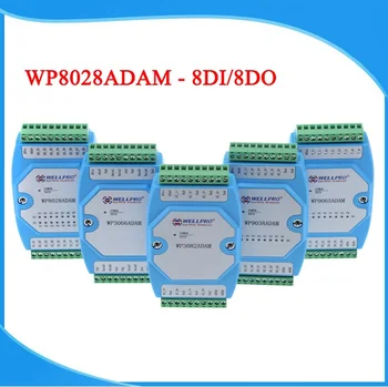 8DI 8DO Skaitmeninės įvesties ir išvesties modulis Optocoupler izoliuota / RS485 MODBUS RTU ryšio Wellpro WP8028ADAM