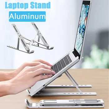 Aliuminio Portable Nešiojamas Stovas Sąsiuvinis Paramos Kompiuterio Laikiklis Macbook Air Pro Turėtojas Priedai, Sulankstomas Juosmens Viršuje Bazės Pc