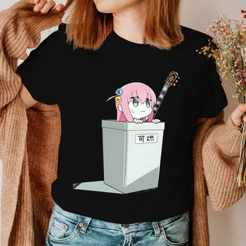 Anime Bocchi Roko Estetinės T-shirt Juokingas Mielas Mergaičių Tee Harajuku Ponios T Shirts Kawaii Kpop Vasaros Stalviršiai, High Street Marškinėlius