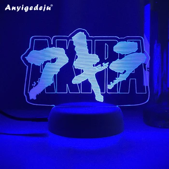Anime Filmą Akira Logotipas 3D Led Neon Naktį Žibintai Spalvinga Dovana Draugams Miegamojo staliukas Dekoro Akira Logotipą, Lavos Lempos