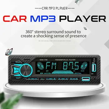 Automobilio Radijas 1din Srereo Bluetooth, MP3 Grotuvas, FM Imtuvas, Nuotolinis Prietaisų Rinkinys Su Kortele Kontrolės AUX/USB/TF C8H2
