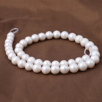 Baltos spalvos Metalinės Briaunos Natūralių Gėlavandenių Perlų 10-11mm Aukštos Kokybės Apvalių Perlų Karoliukai Papuošalai Priėmimo 