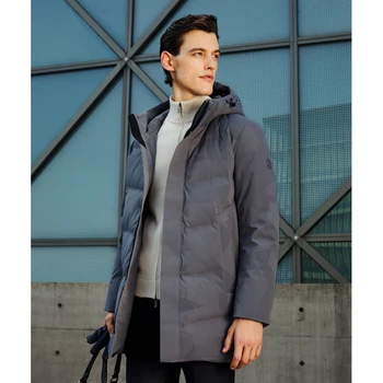 BOSIDENG Žiemos klasikinis verslo stiliaus gobtuvu ilgas šiltas paltas ,šilumos saugojimo pamušalas, B20144117