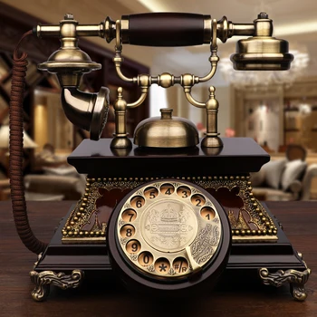 Europos Antikvarinis Senas Telefonas Vintage Mados Medžio Masyvo Retro Home Office Laidinio Fiksuotojo Ryšio Nostalgiškas Ir Antžeminių Laidinių Telefono Linijų Naujų Dovanos