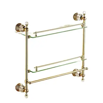Europos vonios kambarys stiklo lentynos su rankšluosčių džiovykla aukso spalvos pakabukas antikvarinis krištolo vonia 
