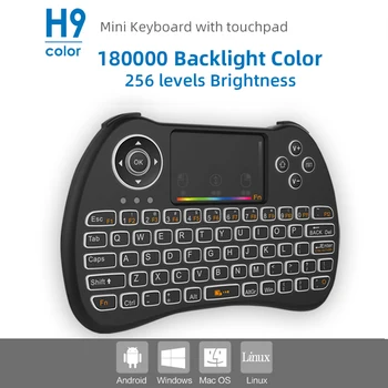 H9 RGB Apšvietimu ir Klaviatūros 2.4 Ghz Wireless Keyboard su Touchpad 180000 Spalva, skirta 