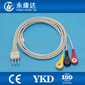 Holter 3 leadwires kabelis IEC Akimirksniu, su CE ir ISO13485 pasirodė