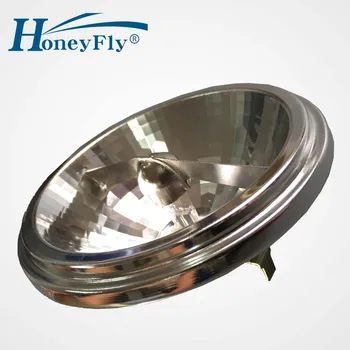 HoneyFly 2vnt Naują Atvykimo Aukštos Kokybės AR111 G53 12V 50W 75 W Halogeninės Lempos, Lemputės Aliuminio Šiltai Balta