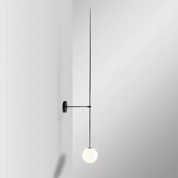 Ilgio sienos šviesos Meno Dekoro Stiklo Kamuolys LED Šviesos šiaurės stiklo kamuolys lempos Aukso Black Namų Patalpų Šiaurės Trumpas minimalistinio sienos lempos