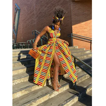Indie Stiliaus Afrikos Suknelės Moterims Gėlių Dashiki Spausdinti Maxi Dress Ilga Vasaros Mados 2023 Tvarstis Elegantiškas Afrikos Drabužiai