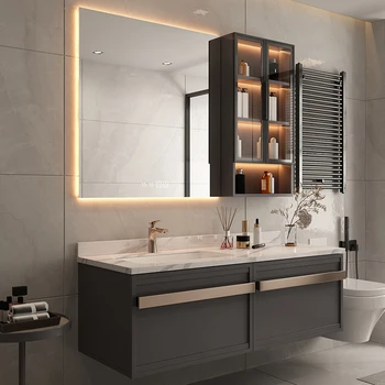 Individualų roko valdybos vonios veidrodis kabineto mišinys, modernus ir minimalistinis vonios praustuvas,