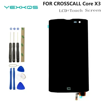 Išbandyta, gerai Originalą Crosscall Core X3 LCD Ekranas Su Jutikliniu Ekranu, skaitmeninis keitiklis Asamblėjos Pakeitimo Įrankiais+3M Lipdukas