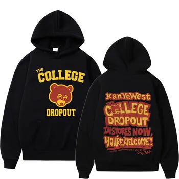 Kanye West College Dropout Hoodie Muzikos Albumas dvipusis Spausdinimas su Gobtuvu Palaidinės Vyrai Moterys Mados Hip-Hop Hoodies Streetwear