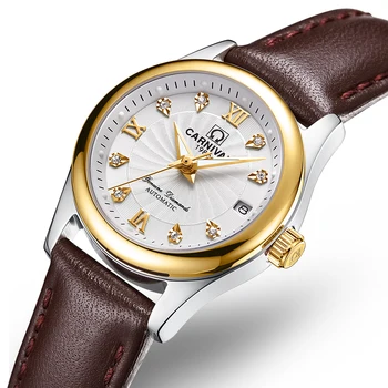 Karnavalas Prabangos Prekės Mechaninė Automatinė Moterų Laikrodžiai Sapphire atsparus Vandeniui Diamond Auto Dienos Šviesos Rankas Laikrodis, C-8830-11