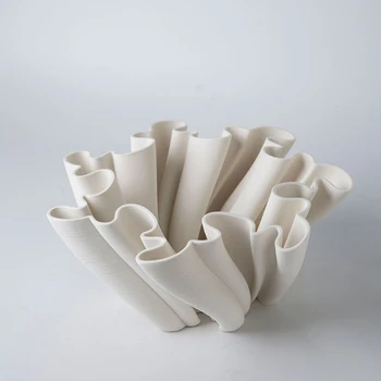 Keramikos 3D Spausdinimo Vaza Šiaurės šalių Namų Dizaino, Prabangus Stovas Gėlėms Vazos, Ikebana Balto Stalo Dekoro Kambarį Apdaila Dovana