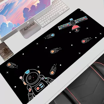 Kosmoso Astronautas Pelės Mygtukai Žaidėjus XXL 100x50cm Mielas Animacinių filmų Kompiuterio Klaviatūros Kilimėlis Ilgai Gumos Pagrindo Office Games Valdybos DeskPad