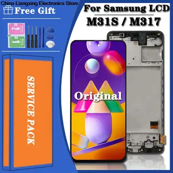 LCD Ekranas Jutiklinis Ekranas skaitmeninis keitiklis Asamblėjos Skydelis, tamanho originalus, apto para Samsung Galaxy M31s, SM-M317F, M317F, DS, 6.5