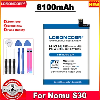 LOSONCOER S30 8100mAh Bateriją Už Nomu S30 Išmaniųjų Telefonų Baterijos
