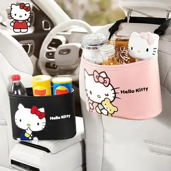 Mielas Sanrio Hello Kitty Automobilių Sėdynės Atlošo Saugojimo Krepšys Kawaii Animacinių Filmų Transporto Priemonėje Įrengtos Sandėliavimo Dėžutės Kabo Krepšys, Dekoravimo, Merginos Dovanos