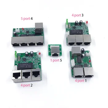 Mini PCBA skaičius 4/5 Uostų Networkmini ethernet switch modulis 10/100Mbps 5V (12V 15V 18V 24V