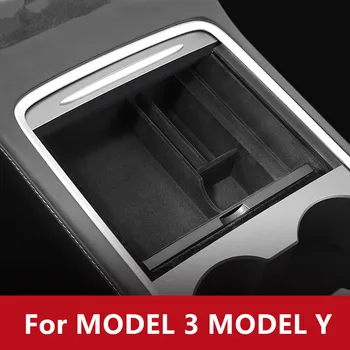 MODELIS 3 MODELIS Y Automobilių Centriniu Porankiu talpinimo Įdėkite Plokštelę Konsolės Laikymo dėžutė Aukštos kokybės Auto Interjero Priedai