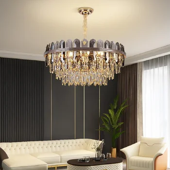 Naujas Prabangus K9 kristalų liustra šiuolaikinio gyvenimo kambarį viešbutyje dekoras apšvietimas LED lempos sala