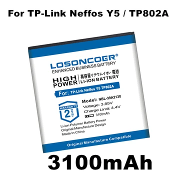 Naujausias Gamybos Akumuliatorius LOSONCOER NBL-39A2130 3100mAh Baterija TP-Link Neffos Y5 / TP802A Mobiliojo Telefono Baterijas