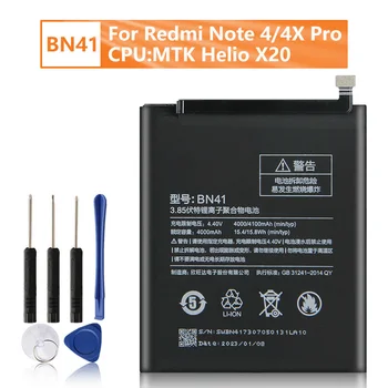Pakaitinio Telefono Baterija BN41 Už Xiaomi Redmi 4 Pastaba Redmi Note4 Pastaba 4X 4100mAh + Įrankiai