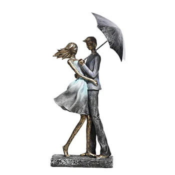Payung Beberapa Patung Dervos Pelukan Pecinta Patung Dekorasi Cinta Baru Hari Valentino Kerajinan Ornamen Hadiah