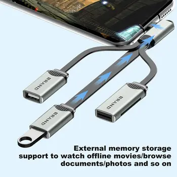 PC Nešiojamas Adapteris, U Disko 4 Uostų Skirstytuvo Tipą-C HUB USB 3.0 Išplėtimo Dokas Atminties Kortelių Skaitytuvas