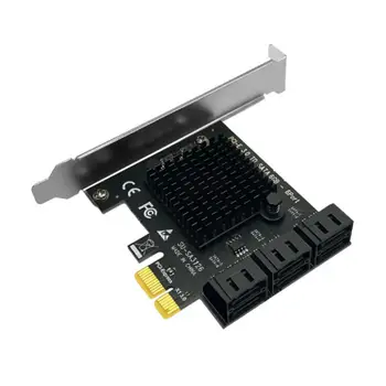 PCI-e Adapterį 6 Uostai SATA 3.0 PCI Express x4 Plėtros Kortelę ar SATA3.Ie PCI-e, SATA Valdiklio HDD ASMedia ASM1166
