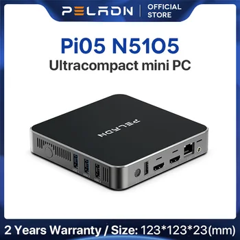 PELADN Pi 05 Mini PC Intel Celeron N5105 UHD Grafika DDR4 8G 256 16G Windows 10 Pro Dual Band WIFI Mini Stalinis Kompiuteris 8+256G