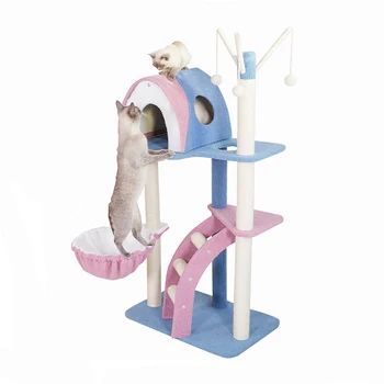 Populiarus paprastas kačių žaislai, mėlyna, violetinė katė laipiojimo rėmas kačių medis