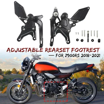 Reguliuojamas Rearset Kojoms Už Kawasaki Z900RS Z900 Z 900 RS Motociklo Galinio Nustatyti Footpeg Koja Vinys Pedalo 2018 2019 2020 2021