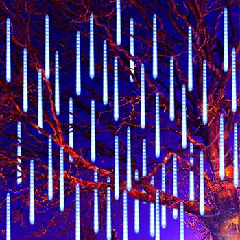 Saulės Kalėdų Lauko Pasakų Girliandą Žibintai Meteoras Dušas Lietaus LED Styginių Šviesos Šventė Vestuves Sodo Medžio Apdaila