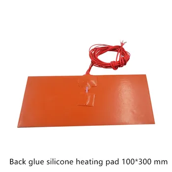 Silikono šildymo kilimėlis šildytuvas raudona juoda 100mmx300mm 3d spausdintuvas šilumos lova