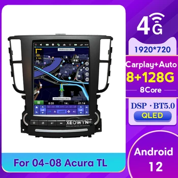 Tesla Stilius Android 12 Automobilio Radijo Honda Acura TL 2004 2005 2006 2007 2008 Carplay GPS Navigacijos, Multimedijos DVD Grotuvas