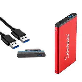 USB 3.0 mobiliųjų 2.5 colių kietojo disko gaubtas, juoda, raudona, mėlyna, sidabro aliuminio lydinio 2.5 USB 3.0 colių kietojo disko gaubtas