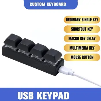 USB, Programuojamas Makro Klaviatūra, 4 Raktai, Vienas pagrindinių Spartusis Klavišas Garsumo Mini Klaviatūros Mygtuką, Pelės Valdymo Mygtukai H7E4