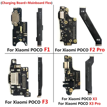 USB Įkroviklis Port Micro Pagrindinės Plokštės Apkrovos Jungtis Valdybos Flex Kabelis Remontą Xiaomi Poco F1 F2 F3 X3 M4 X4 Pro 4G 5G X2