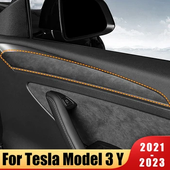 Už Tesla Model 3 Y 2021 2022 2023 Model3 Automobilių ABS Odinis Langų Durų apdailos Juostelės, Padengti Apsaugine Apdaila Apdailos Reikmenys